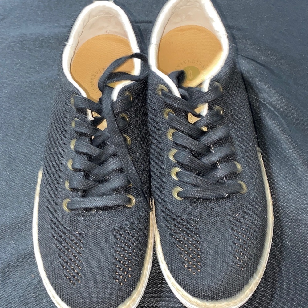 EUC REVITALIGN ORTHOPEDIC COMFORT SHOE WO SIZE 11 BLACK ESPADRILLE LIKE SNEAKER‎